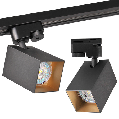 GU10 Black+Gold kolejnicové světlo pro přípojnice Square POLUX
