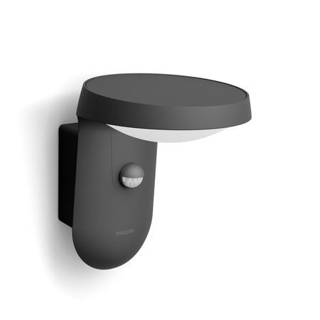 Zahradní lampa LED nástěnná lampa TYLA IR myGarden 9W 2700K IP44 s pohybovým a soumrakovým senzorem antracit PHILIPS