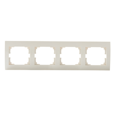 Horizontální čtyřnásobný rám pro povrchovou montáž do zásuvky Beige LOGI Kanlux