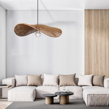 Stropní závěsné svítidlo E27 Beige BAMBOO NATURAL Sanico Goldlux