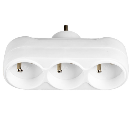 Rozdělovač elektrické sítě 3x 2P+0 Zloděj 3 zásuvky s uzemněním VAYOX