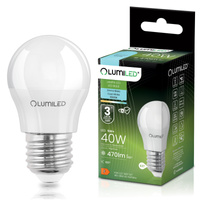 Žárovka LED E27, P40 5W = 40W 470lm 6500K Studená bílá 180° LUMILED