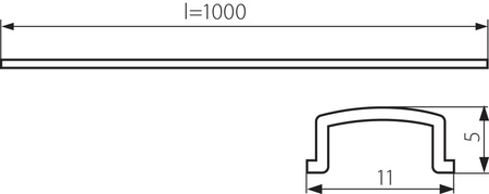 Stínidlo pro hliníkové profily 1m Transparent SHADE Kanlux