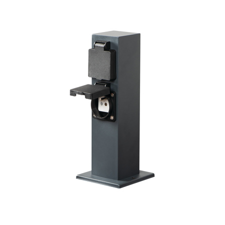 Zahradní sloupky se dvěma zásuvkami 230V 16A IP44 nerez antracit NASTO KANLUX