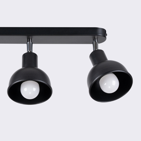 Stropní svítidlo ELBA 3xE27 Reflektor Moving Black Loft SOLLUX