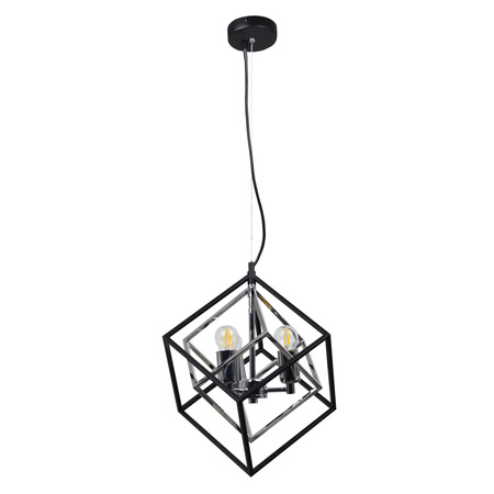 Stropní závěsné svítidlo 3x E27 Chrome Black Ikar Sanico Goldlux