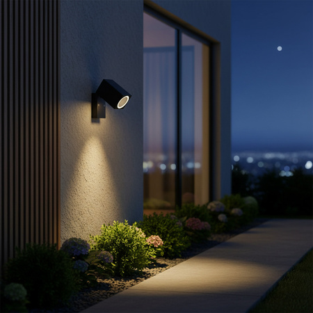 LED zahradní nástěnné svítidlo GU10 BOSTON GOLDLUX (Polux) MOVABLE BLACK