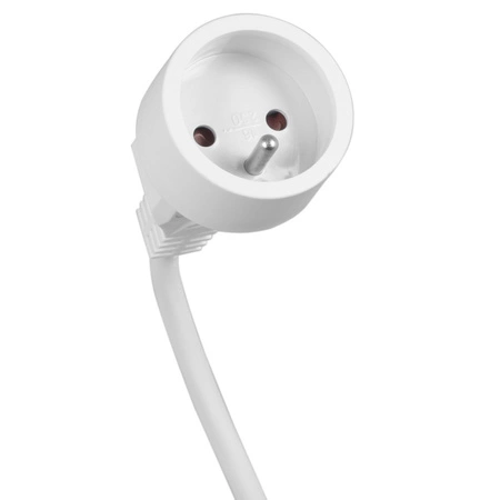 Napájecí prodlužovací kabel zástrčka-zásuvka s uzemněním 3m 3x1mm 16A Bílá