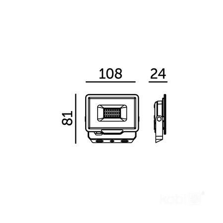 LED reflektor venkovní zahradní 20W 1600lm 6500K studený 120° IP65 černý MH Kobi