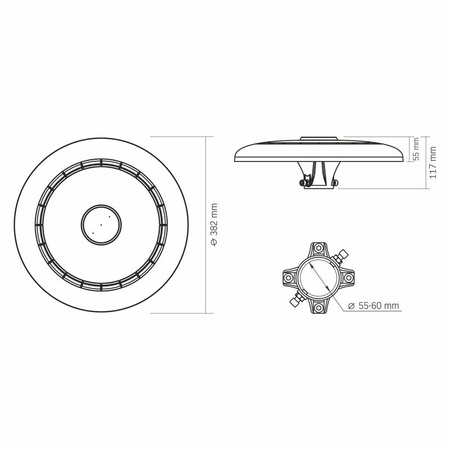 LED pouliční lampa Park Garden 120W 16800lm CCT 90° 0,53A černá VIDEX