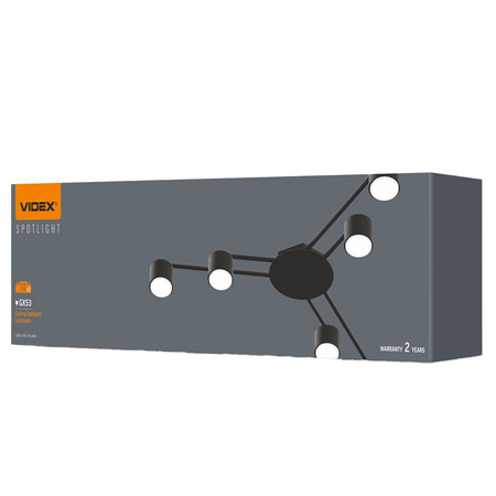 Stropní lustr 6x GX53 LED černý Moderní Videx