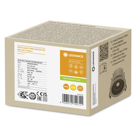 LED panelové bodové svítidlo 8W 640lm 3000K teplé stmívatelné Mesh Spot White Fire Rated Ledvance