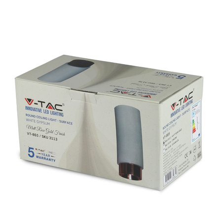 Bodové stropní svítidlo GU10 kulaté bílé/růžové zlato VT-865 V-TAC - 5letá záruka