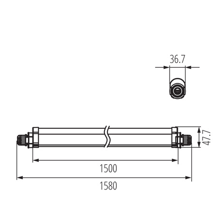 LED 50W 160cm 6000lm 4000K neutrální bílá 145° IP65 Svítidlo pro povrchovou montáž Bílá TP KANLUX
