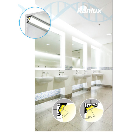 Hliníkový rohový profil pro LED pásky eloxovaný 1m PROFILO Kanlux