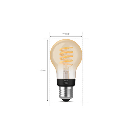 3x LED žárovka E27 A60 7W = 40W 550lm 2200-4500K CCT FILAMENT SMART Smart Bluetooth ZigBee White Ambiance Philips HUE
