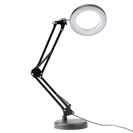 Stolní lampa LED 8W CCT Kreslící stolní lampa 3x zvětšovací sklo LUCA 2 Black LUMILED
