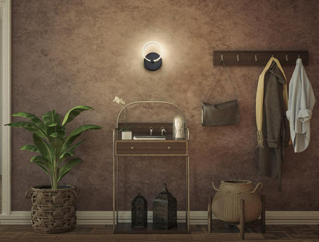 LED stropní nástěnné svítidlo Nástěnné svítidlo pro povrchovou montáž 8W 370lm CCT Dekorativní černý kruh Ledvance