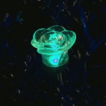 LED solární zahradní lampa ROSE 6500K Studená bílá a RGB GOLDLUX (Polux)