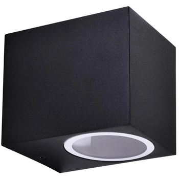 LED zahradní nástěnné svítidlo GU10 BOSTON čtvercové GOLDLUX (Polux) HLINÍK ČERNÉ