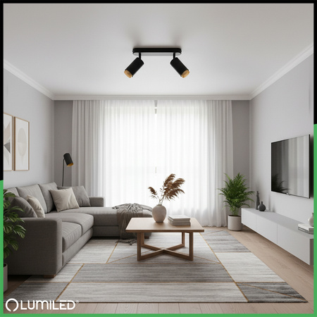 Reflektorové stropní svítidlo SPOT TUBA GU10 černé ELIGIS LUMILED