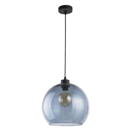 CUBUS Závěsné stropní svítidlo černé/modré sklo moderní E27 2765 TK Lighting