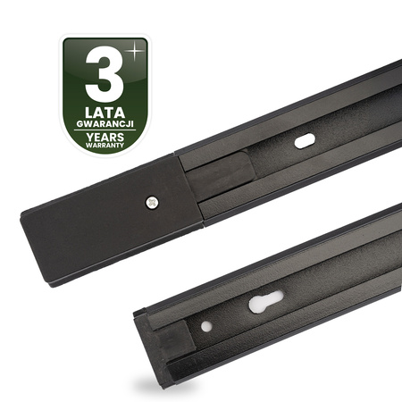 Jednofázový hliníkový kolejnicový vodič pro kolejnicové reflektory 100cm, Černá LUMILED