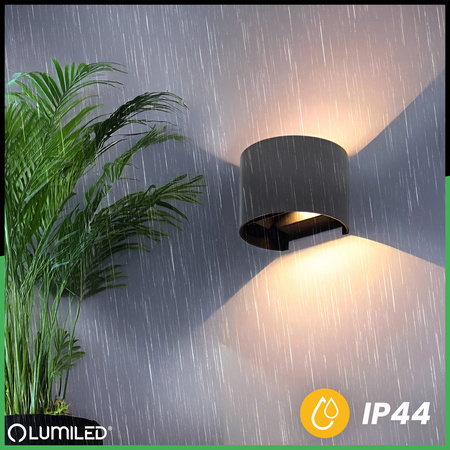 Zahradní nástěnné svítidlo LED G9 nastavitelné kulaté horní spodní grafitové PYXIS LUMILED
