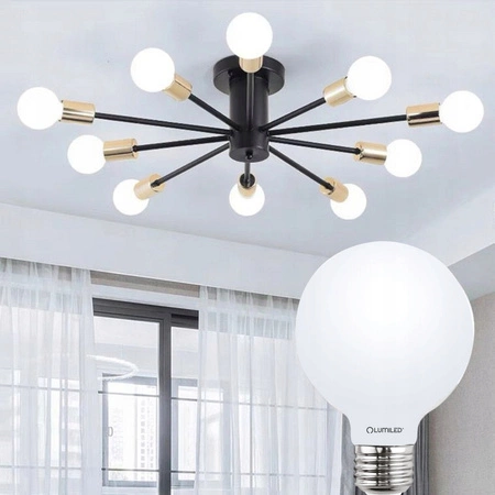 Žárovka LED E27, G95 8W = 75W 3000K Teplá bílá Globe Mléčná Filament LUMILED