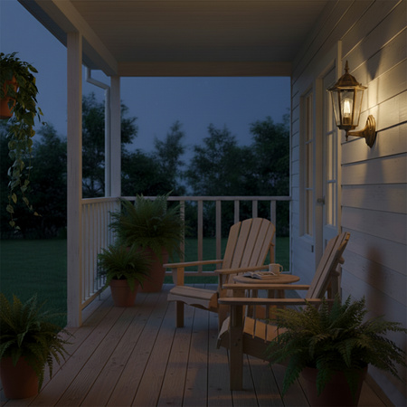 Zahradní nástěnná lampa lucerna E27, Patina BELLIS LUMILED