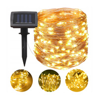 Zahradní solární girlanda okrasný světelný řetěz 200 LED 22m teplá barva