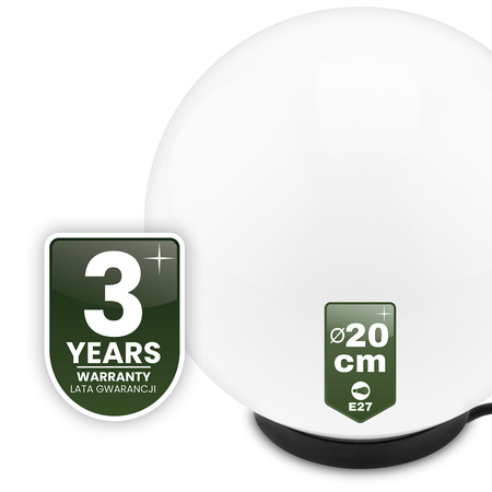 Venkovní lampa E27, KOULE LED IP65 20cm LUMIKULA2 LUMILED