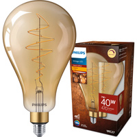 LED žárovka E27 A160 7W = 40W 470lm 1800K Teplá bílá Filament Jantar PHILIPS Stmívatelné