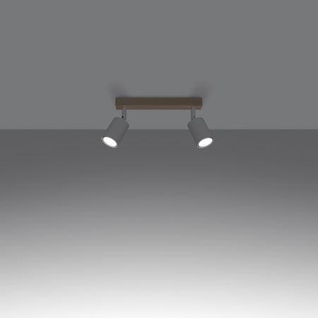 VERDO 2 2xGU10 Bílé dřevěné moderní stropní svítidlo SOLLUX