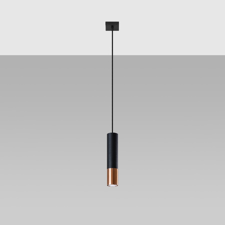 LOOPEZ 1 GU10 Závěsné stropní svítidlo Elegantní černá-měď SOLLUX