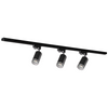 Sada přípojnic 1-fázová lišta + 3x reflektor GU10 černý PARIS Sanico Goldlux