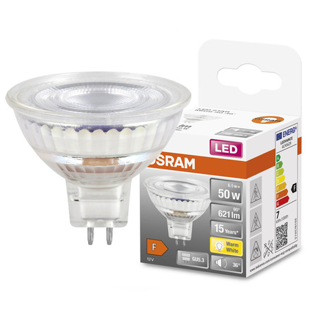 LED žárovka GU5.3 MR16 8W = 50W 621lm 2700K Teplá bílá 36° 12V OSRAM STAR