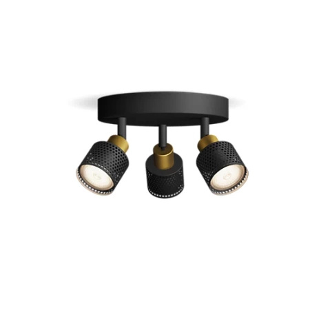 Reflektorové stropní svítidlo 3x GU10 černá-měděná Niall Philips