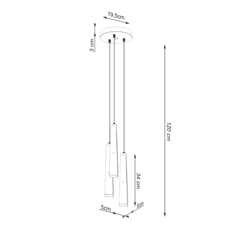 PRYSM 3P 3xG9 Černá skandinávská stropní závěsná lampa SOLLUX