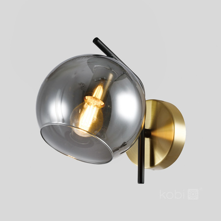 Nástěnná objímka E14 Gold Black Globe Elegance Surface Mounted Lamp Kobi