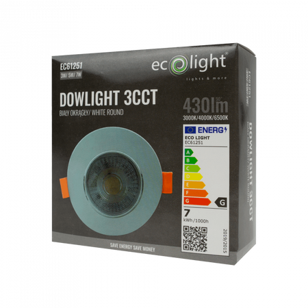 Vestavné LED svítidlo pro zapuštěnou montáž 3W / 5W / 7W CCT White Round DOWNLIGHT Ecolight