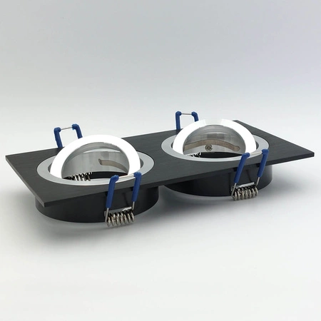 Zapuštěné halogenové bodové svítidlo GU10 černé dvojité Kobi