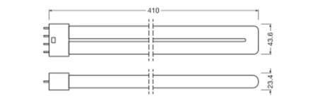 LED zářivka 2G11 17W = 36W 2300lm 4000K Neutrální stmívatelná 140° Dulux Ledvance