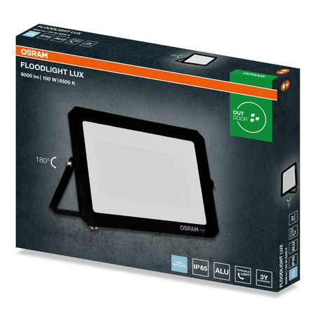 LED reflektor Halogenový venkovní reflektor 100W 6500K 9000lm IP65 FLOODLIGHT LUX OSRAM