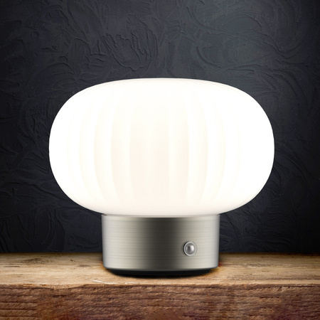 Stolní lampa LED 1,8W 150lm 2700K teplá bílá stříbrná stmívatelná Latte Sanico Goldlux