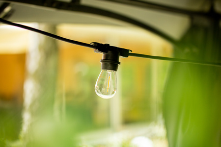 Venkovní zahradní girlanda světelný řetěz 15m 15xE27 LED 7W 3000K Lumiled