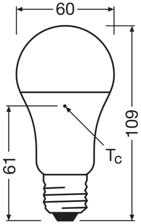 LED žárovka A60 E27 10W = 75W 1055lm 6500K studená bílá 150° VALUE CLASSIC Osram