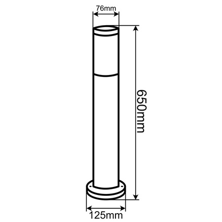Venkovní zahradní lampa E27 BLACK SLOUP 65cm se zásuvkou 230V