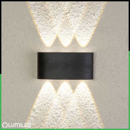 Zahradní nástěnná lampa nahoru a dolů, 6W IP54 KELSA LUMILED