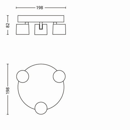 LED STAR stropní svítidlo 3x 4,5W 2700K stmívatelné reflektorové svítidlo pohyblivé bílé kulaté PHILIPS
